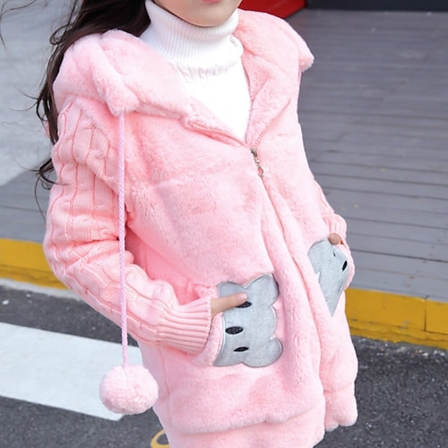 

Bambino Da ragazza Cappotto Manica lunga Nero Rosa Cachi Animali Cerniera Autunno Primavera Attivo Giornaliero 4-12 anni