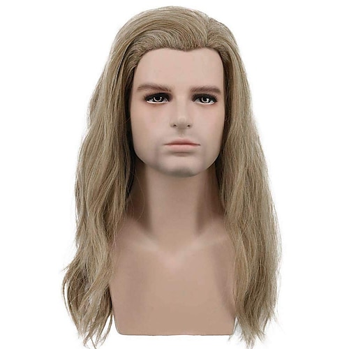 

Cosplay Wigs Mens Long Curly Wave Light Brown Wig Cosplay Wig Anime Party Wig