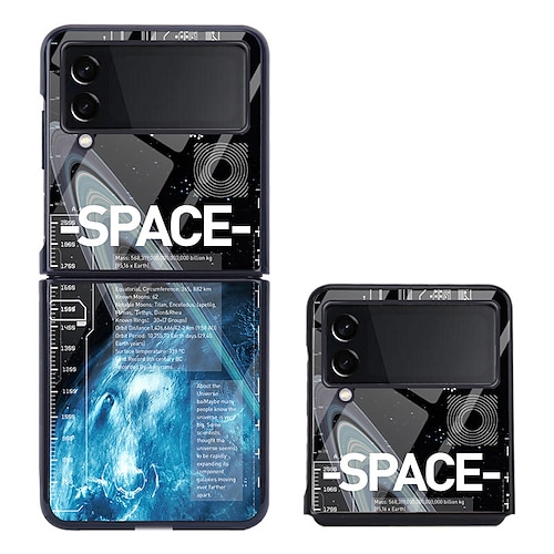 

Phone Case For Samsung Galaxy Back Cover Flip Z Flip 4 Z Flip 3 Bumper Frame Flip Full Body Protective sky Scenery Tempered Glass PC