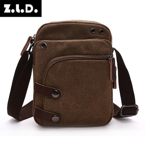 

factory direct sales korean canvas bag men's cool one-shoulder messenger bag travel portable small bag