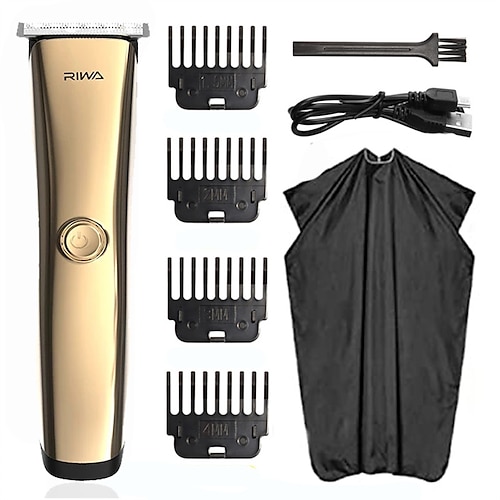 

Barber Shop Rechargeable Hair Clipper T-shaped Steel Blade Professional Hair Trimmer For Men With 4 Attachment Combs