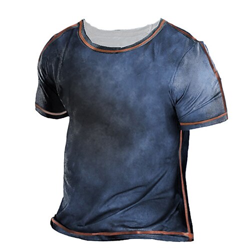

Men's Unisex T shirt Tee 3D Print Gradient Crew Neck Street Daily Short Sleeve Tops Designer Casual Vintage Big and Tall Blue / Summer / Summer