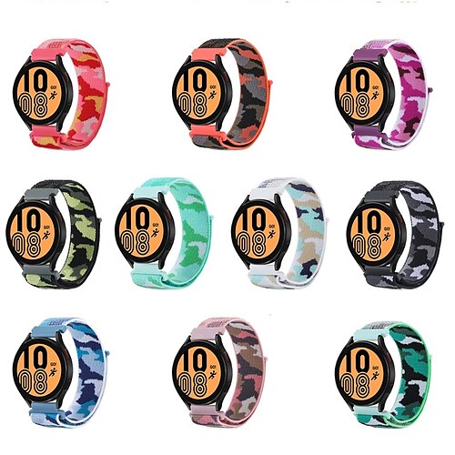 

2 PCS Smart Watch Band for Samsung Galaxy Gear S3 Frontier Gear S3 Classic Watch 46mm Watch 3 41mm Watch 3 45mm 20mm 22mm Nylon Smartwatch Strap Adjustable Stretchy Sport Band Replacement Wristband