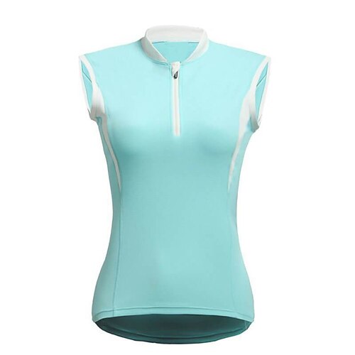 

21Grams Women's Cycling Jersey Sleeveless Bike Top with 3 Rear Pockets Mountain Bike MTB Road Bike Cycling Breathable Quick Dry Moisture Wicking Reflective Strips Blue Polyester Spandex Sports