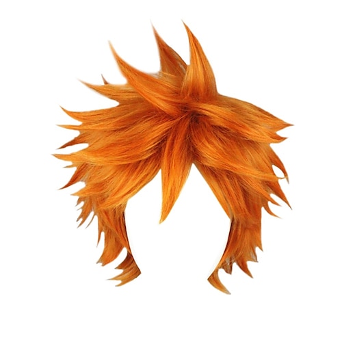 

Cosplay Wig Dragon Ball Short Straight Spiky Cut Orange Wig Unisex Layered Wig for Daily Use/TV/Film/Anime Character Cosplay/Party/Performance