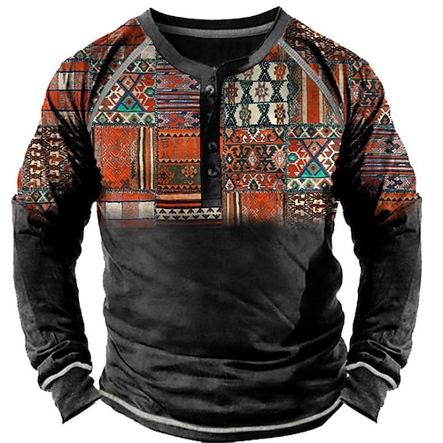 

Herren Sweatshirt Pullover Zur Seite fahren Armeegrün Marineblau Schwarz Graphic Farbblock Stammes Patchwork Bedruckt Sport Natur Casual Täglich 3D-Druck Basic Designer Casual Frühling Sommer