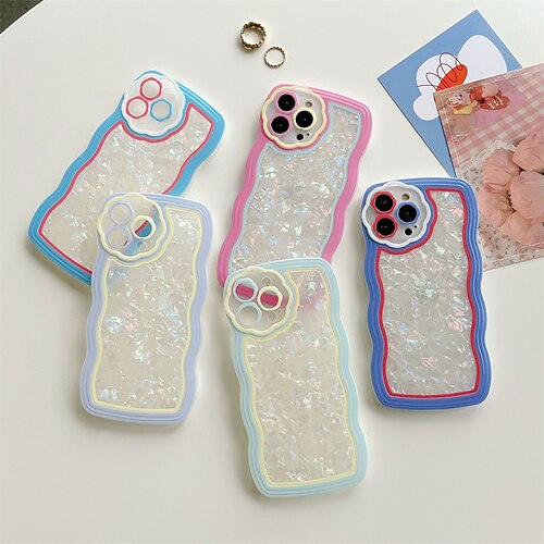

Phone Case For Apple Back Cover iPhone 13 12 11 Pro Max X XR XS Max Portable Soft Edges Shockproof Lines / Waves Color Gradient Marble PC