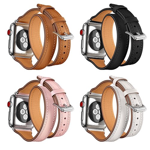 

1PC Smart Watch Band Compatible with Apple iWatch Series 8 7 6 5 4 3 2 1 SE Leather Loop for iWatch Smartwatch Strap Wristband Genuine Leather Luxury Adjustable Breathable