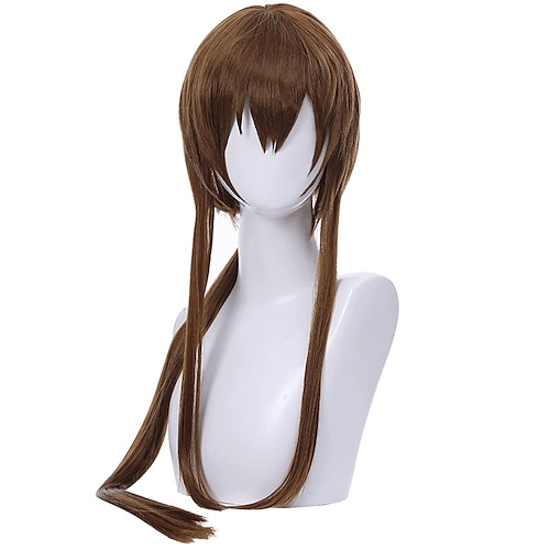

Arknights Amiya Cosplay Wigs Women's Unisex Layered Haircut Asymmetrical 32 inch Heat Resistant Fiber Natural Straight Brown Teen Adults' Anime Wig