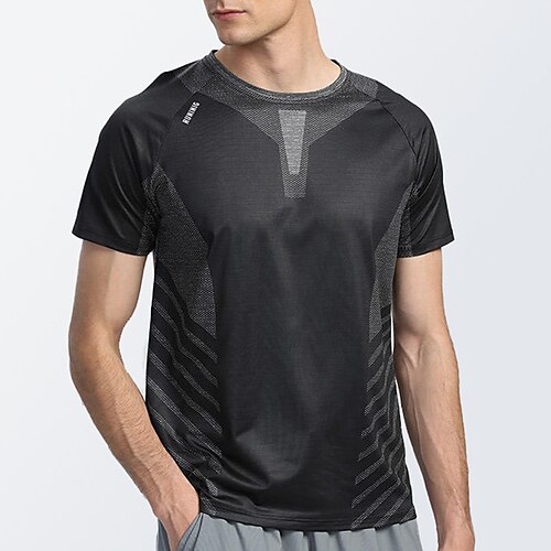 

Men's Running Shirt Short Sleeve Tee Tshirt Athletic Athleisure Breathable Quick Dry Moisture Wicking Gym Workout Running Active Training Sportswear Activewear Dark Grey Fruit Green Light Grey