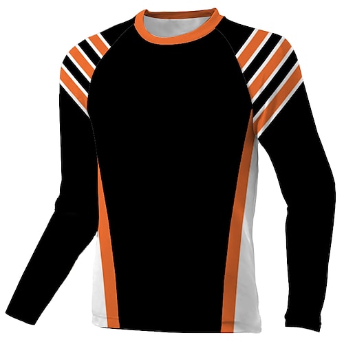 

Men's Downhill Jersey Long Sleeve Black Stripes Bike Breathable Quick Dry Polyester Spandex Sports Stripes Clothing Apparel / Stretchy