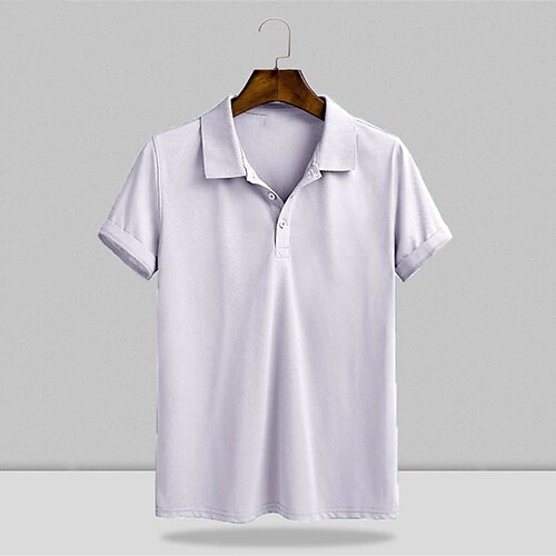 

Men's Golf Shirt Solid Color Turndown Black Gray White Daily Holiday Short Sleeve Button-Down Clothing Apparel Fashion Casual Comfortable Wrinkle-Free