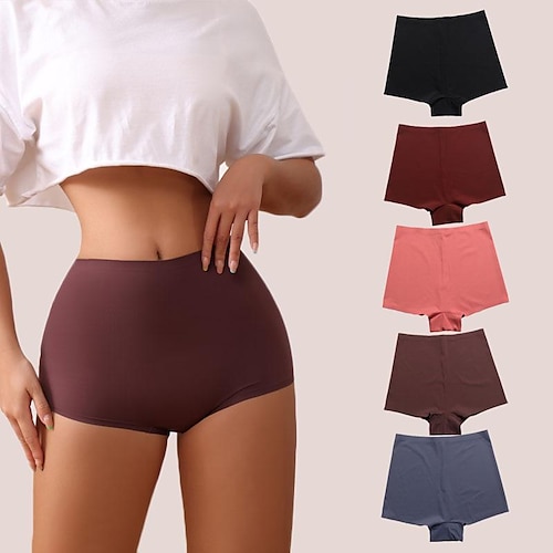 

european and american large size seamless safety pants ice silk anti-glare bottoming underwear pure cotton crotch women's safety pants can be worn outside