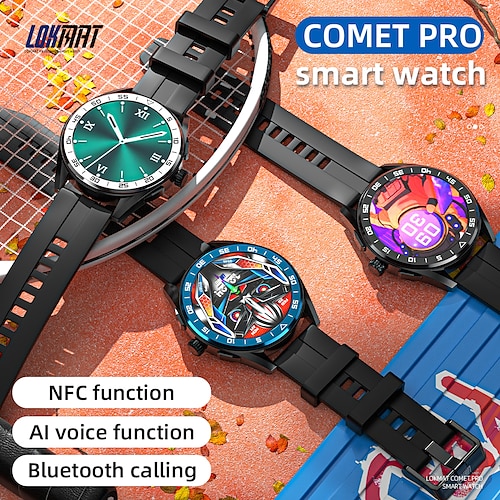 

LOKMAT COMET PRO Smart Watch 1.32 inch Smartwatch Fitness Running Watch Bluetooth Pedometer Call Reminder Sleep Tracker Compatible with Android iOS Women Men Long Standby Hands-Free Calls Message