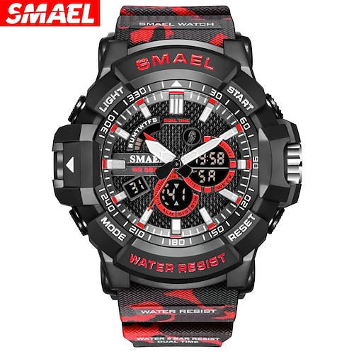 

SMAEL 1809 Man Dual Time Display Electronic TOP Luxury Alarm Military Stopwatch Back Light Shockproof Leisure Outdoor Calendar