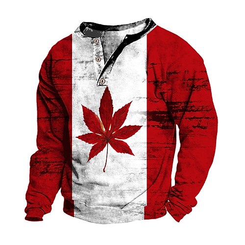 

Men's Unisex Sweatshirt Pullover Button Up Hoodie Red Leaf Color Block Graphic Prints Print Casual Daily Sports 3D Print Designer Casual Big and Tall Spring Fall Clothing Apparel Hoodies