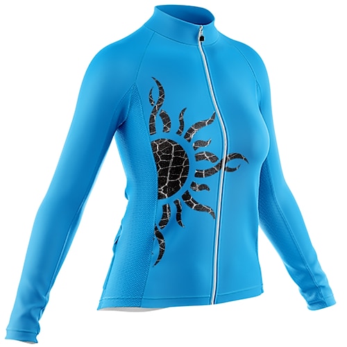 

Women's Cycling Jersey Long Sleeve Bike Jersey with 3 Rear Pockets Mountain Bike MTB Road Bike Cycling Breathable Ultraviolet Resistant Quick Dry Blue Polyester Sports Clothing Apparel / Stretchy