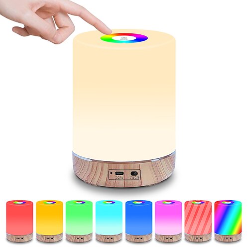 

LED Night Light RGB Color Changing Touch Dimming Table Lamp Portable Table Bedside Lamp USB Charging Night Light Ambient Light Colorful Night Light Touch Charging USB Table Lamp Night Light