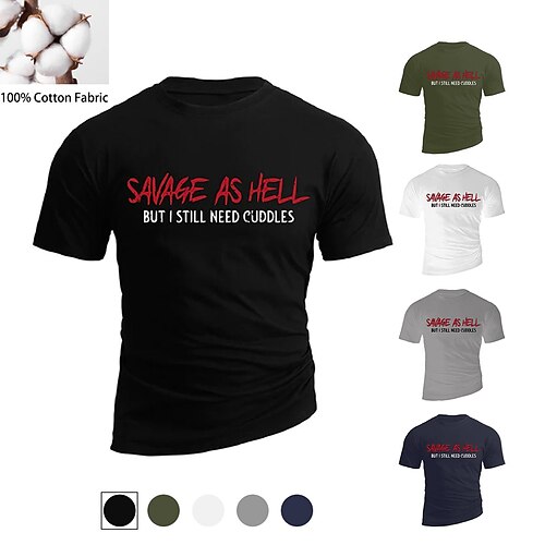 

Men's Unisex T shirt Tee Letter Crew Neck Army Green Navy Blue Gray White Black Print Outdoor Street Short Sleeve Print Clothing Apparel Sports Designer Casual Big and Tall / Summer / Summer