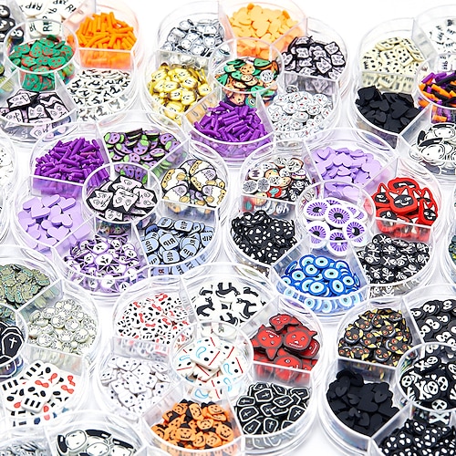 

Halloween Nail Art Sequins Soft Pottery Nail Polish Glue DIY Slime Filled Epoxy Nail Art Jewelry