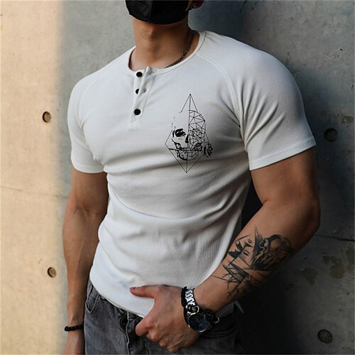 

Men's T shirt Tee Hot Stamping Graphic Patterned Skull Crew Neck Street Daily Print Short Sleeve Tops Designer Casual Comfortable Big and Tall White / Summer / Summer