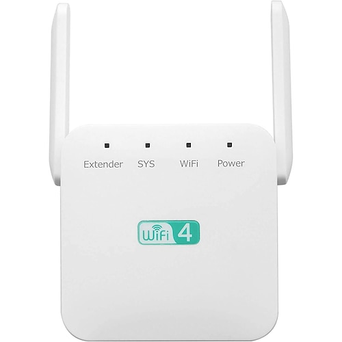

WiFi Booster WiFi Booster WiFi Range Extender 300Mbps Wireless Signal Repeater Booster 2.4 and 5GHz Dual Band 4 Antennas 360° Full Coverage