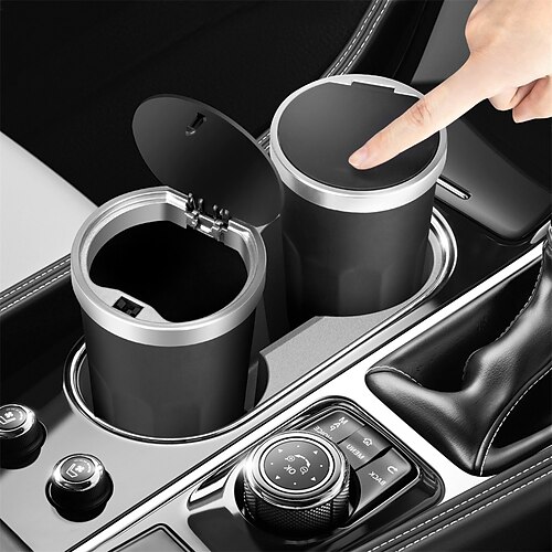 

2pcs Car Trash Can with Push Button Lid New Car Dustbin Diamond Design, Leakproof Vehicle Trash Bin, Mini Garbage Bin for Automotive Car, Home, Office, Kitchen, Bedroom