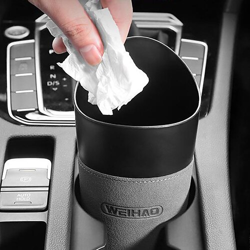 

1pcs Car Console Trash Can Keep Car Clean Easy to Install Space-saving Leather For SUV Truck Van