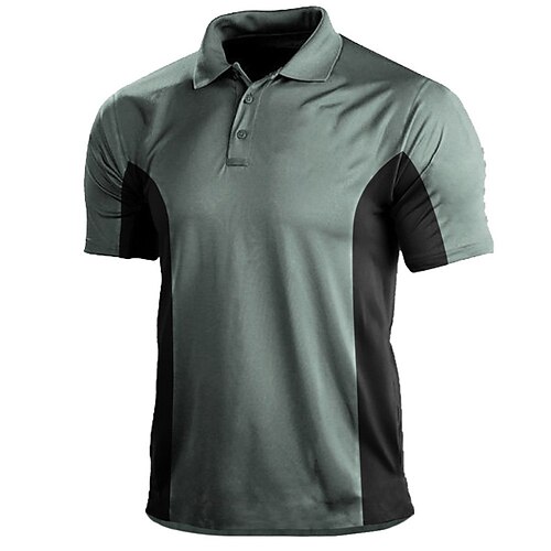 

Men's Collar Polo Shirt Golf Shirt Solid Color Turndown Green Outdoor Street Short Sleeves Zipper Button-Down Clothing Apparel Fashion Designer Casual Breathable / Summer / Spring / Summer