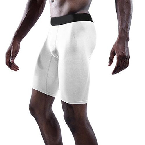 

Men's Compression Shorts Compression Clothing Athletic Athleisure Breathable Quick Dry Moisture Wicking Fitness Gym Workout Running Sportswear Activewear Color Block Black Blue Dark Navy