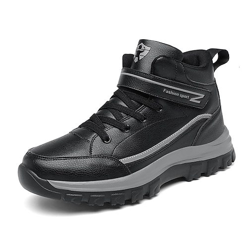 

Men's Boots Sporty Look Sporty Casual Outdoor Daily Hiking Shoes PU Booties / Ankle Boots Black Gray Winter Fall