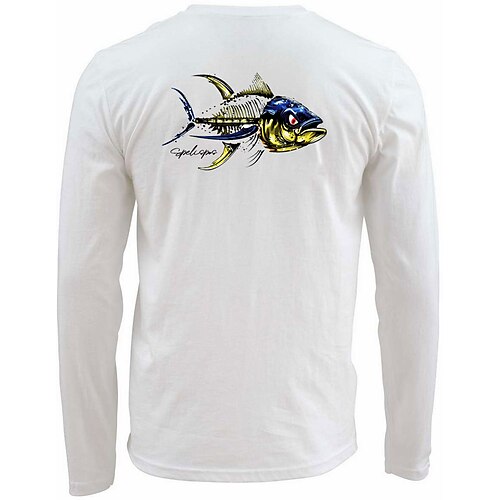 

Men's Fishing Shirt Outdoor Long Sleeve UV Protection Breathable Quick Dry Sweat-Wicking Stain Resistant Top Spring Summer Autumn Sports Outdoor Fishing Daily Wear Cream / Cotton / Stretchy