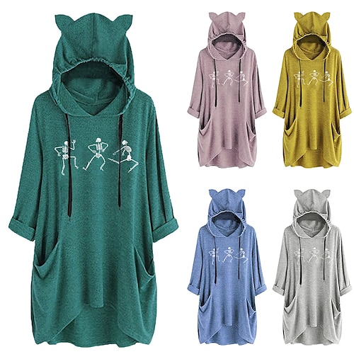 

Inspired by Cat Ear Kigurumi Pajamas Nightwear Sweatshirt Cartoon Hoodie For Adults' Hot Stamping Terylene