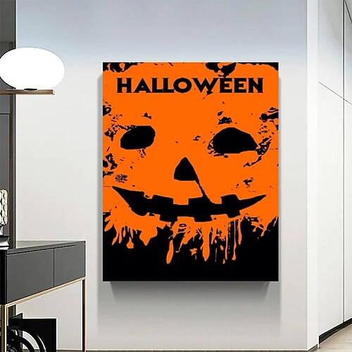 

Halloween Prints Posters/Picture Pumpkin Modern Wall Art Wall Hanging Gift Home Decoration Rolled Canvas No Frame Unframed Unstretched