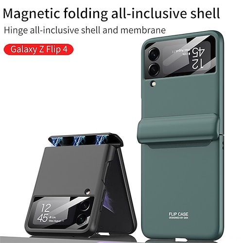 

Telefon Hülle Handyhüllen Für Samsung Galaxy Rückseite Z-Flip 4 Tragbar Magnetisch Ganzkörperschutz Einfarbig TPU