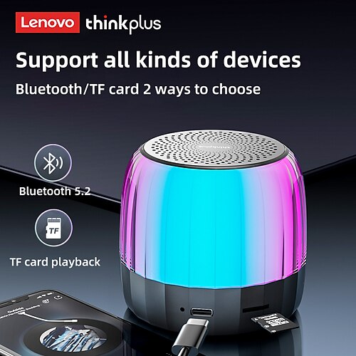 

Lenovo K3plus Bluetooth Speaker Bluetooth TF Card Mini Stereo Sound RGB Colorful Light Speaker For Mobile Phone