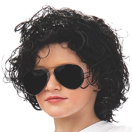 

Michael Jackson Curly Wig Synthetic Hair Soft Easy to Carry Fashion