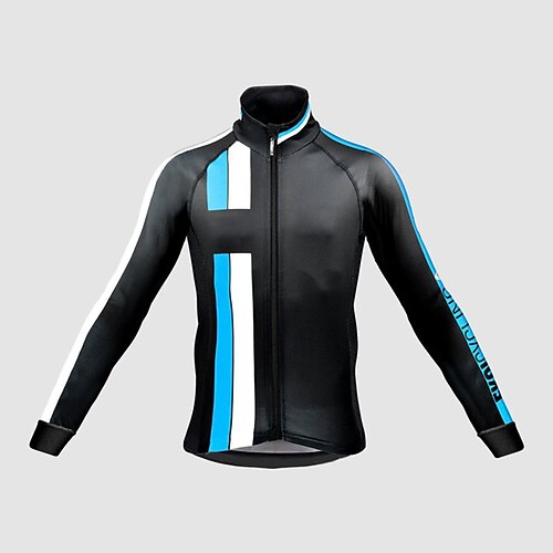 

21Grams Men's Cycling Jersey Long Sleeve Bike Top with 3 Rear Pockets Mountain Bike MTB Road Bike Cycling Breathable Quick Dry Moisture Wicking Reflective Strips Green Yellow Blue Stripes Polyester