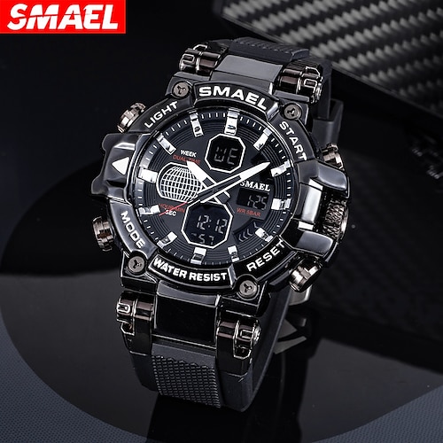 

SMAEL Sport Watches Men Watch Military Army 50M Waterproof Auto Date Alarm Clock 8027 Quartz Wristwatches Digital Light Watch