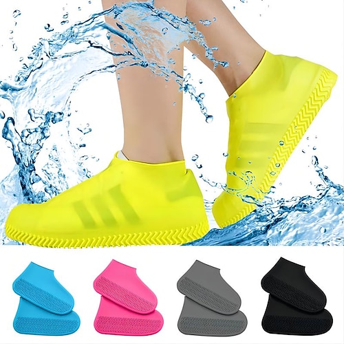 

1pair Waterproof Protector Shoes Boot Cover Unisex Rain Shoe Covers Anti-Slip Rain Shoes Cases Silicone Shoe Cover Accessories