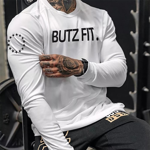 

Men's Pullover Hoodie Sweatshirt Hooded Graphic Letter Print Sports Outdoor Daily Sports Hot Stamping Basic Designer Hoodies Sweatshirts Long Sleeve White / Spring / Fall
