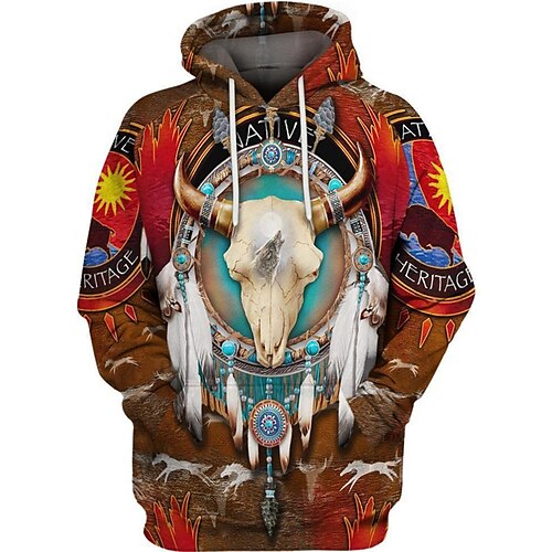 

Men's Unisex Pullover Hoodie Sweatshirt Hooded Animal Graphic Prints Print Sports Outdoor Daily Sports 3D Print Basic Streetwear Hoodies Sweatshirts Long Sleeve Brown