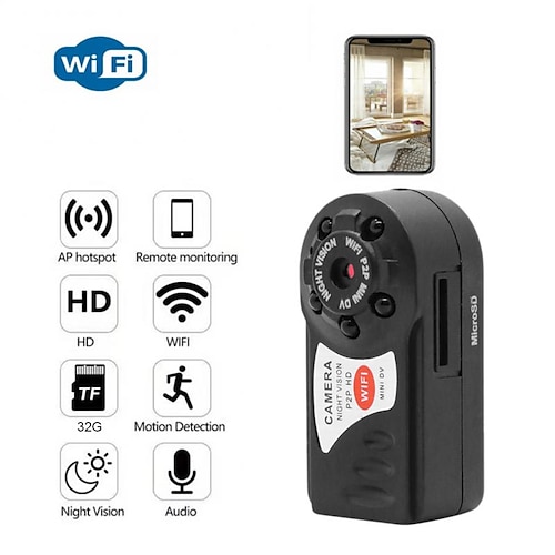 

Q7 Mini Wifi Camera DV DVR Wireless IP Cam Smallest Video Camcorder Recorder Infrared Night Vision Home Security Camera 480P