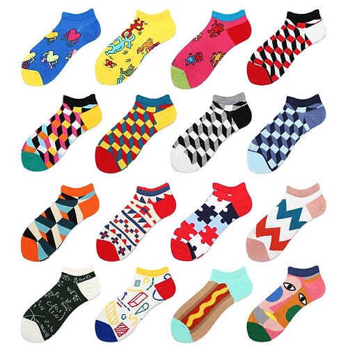 

Men's Anckle Socks Low Cut Socks Office Daily Plaid Heart Spandex Nylon Cotton Casual Classic 1 Pair