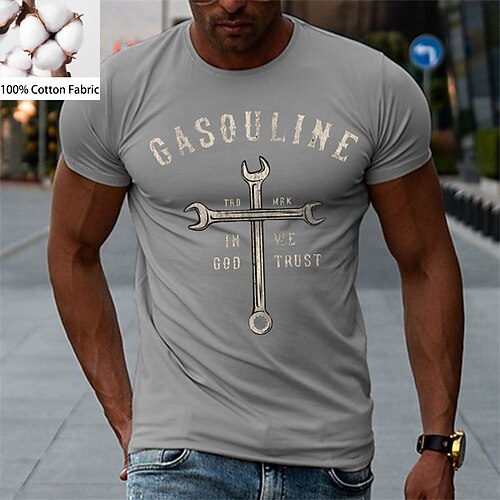 

100% Cotton Series Men's T shirt Tee Hot Stamping Graphic Prints Star Crew Neck Street Daily Print Short Sleeve Tops Designer Casual Big and Tall Sports Summer