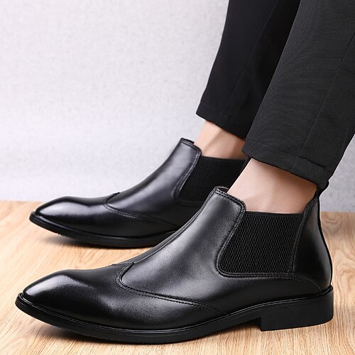 

Men's Boots Chelsea Boots Business Casual British Daily Office Career Nappa Leather Booties / Ankle Boots Black Brown Winter Fall