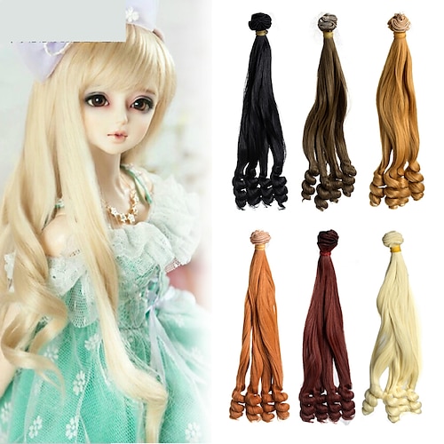 

SD BJD Doll Hair Wigs Heat Resistant Fiber Long Straight Natural Color Doll Wig BJD Doll Wig for BJD/SD Doll