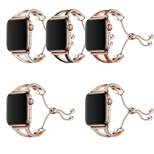 

Jewelry Bracelet Compatible with Apple Watch band 38mm 40mm 41mm 42mm 44mm 45mm 49mm Women Luxury Metal Clasp Stainless Steel Strap Replacement Wristband for iwatch Series Ultra 8 7 6 5 4 3 2 1 SE