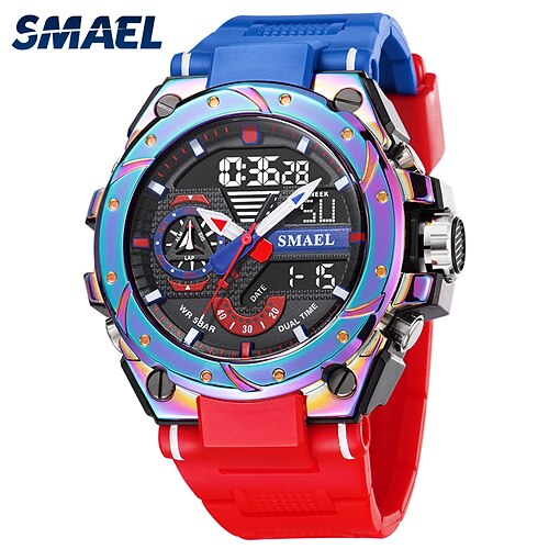 

SMAEL Men's Watches Sports Outdoor Waterproof Military Watch Date Multi Function Tactics LED Alarm Stopwatch