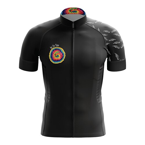 

21Grams Men's Cycling Jersey Short Sleeve Bike Top with 3 Rear Pockets Mountain Bike MTB Road Bike Cycling Breathable Quick Dry Moisture Wicking Reflective Strips Black Graphic Polyester Spandex